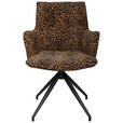 ARMLEHNSTUHL  Stoffauswahl, Sitzfläche 360° drehbar, automatische Rückholfunktion Jacquard  - Schwarz/Braun, Design, Textil/Metall (59/89.5/63cm) - Novel
