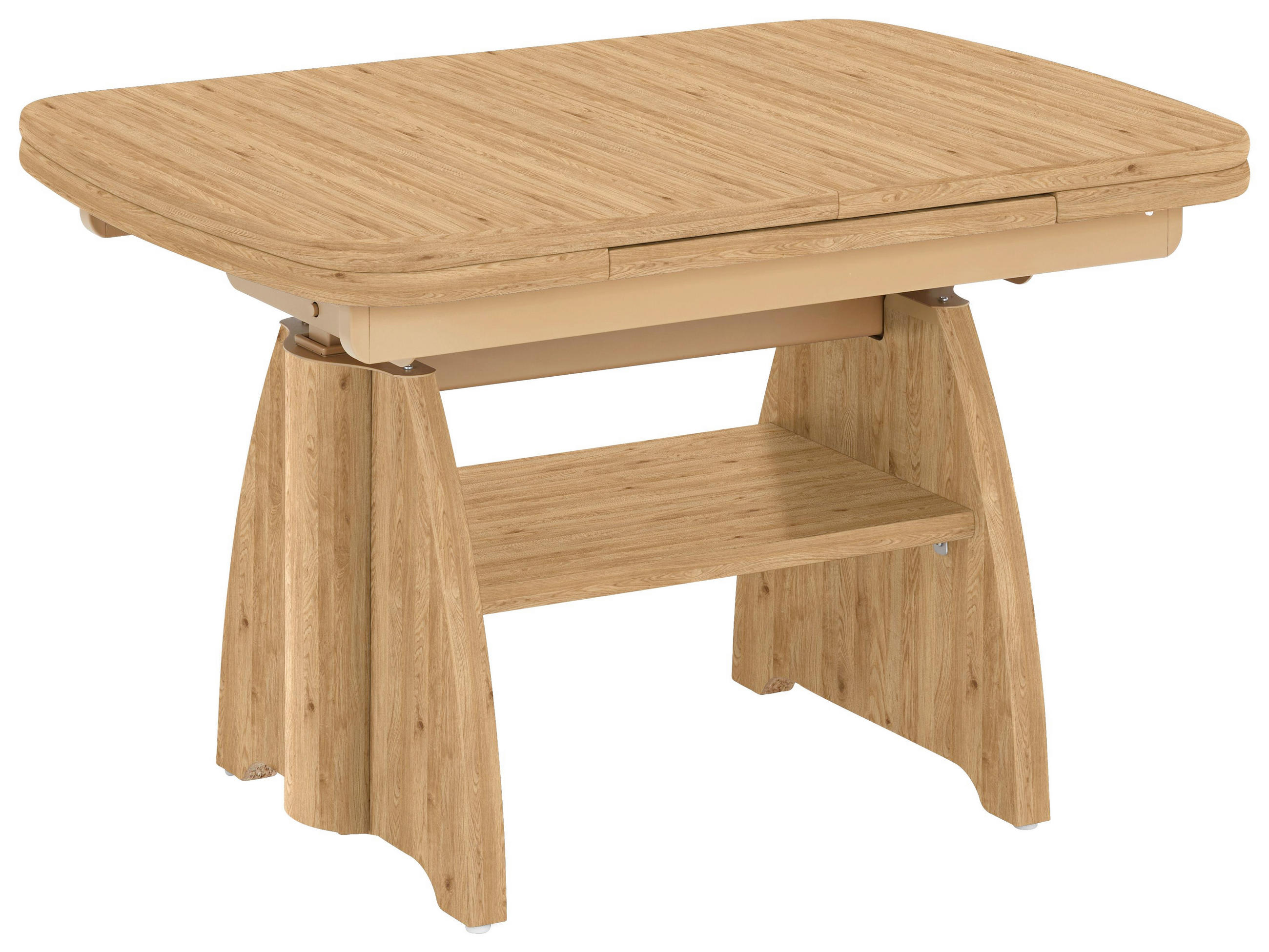 Couchtisch in Metall, Holzwerkstoff 90(130,5)/65/56-71 cm