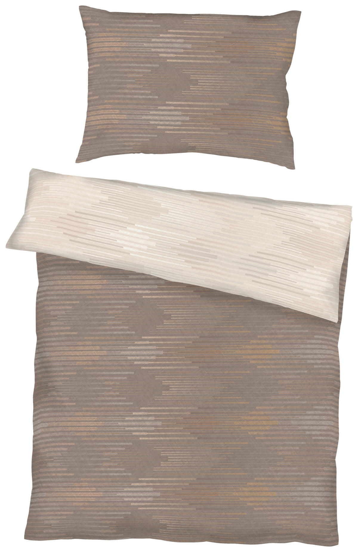 BETTWÄSCHE Makosatin 200/200 cm  - Haselnussfarben, KONVENTIONELL, Textil (200/200cm) - Kaeppel