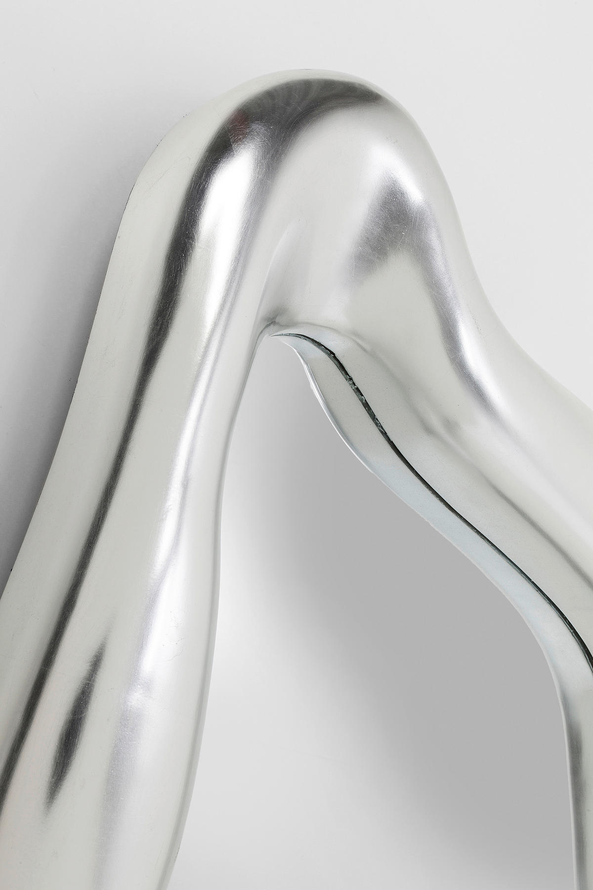 WANDSPIEGEL 77,5/114,5/8,5 cm    in wellenförmig  - Silberfarben, Design, Glas/Holzwerkstoff (77,5/114,5/8,5cm)