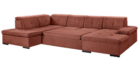 WOHNLANDSCHAFT  in Chenille Rostfarben  - Rostfarben/Grau, KONVENTIONELL, Kunststoff/Textil (188/340/240cm) - Carryhome