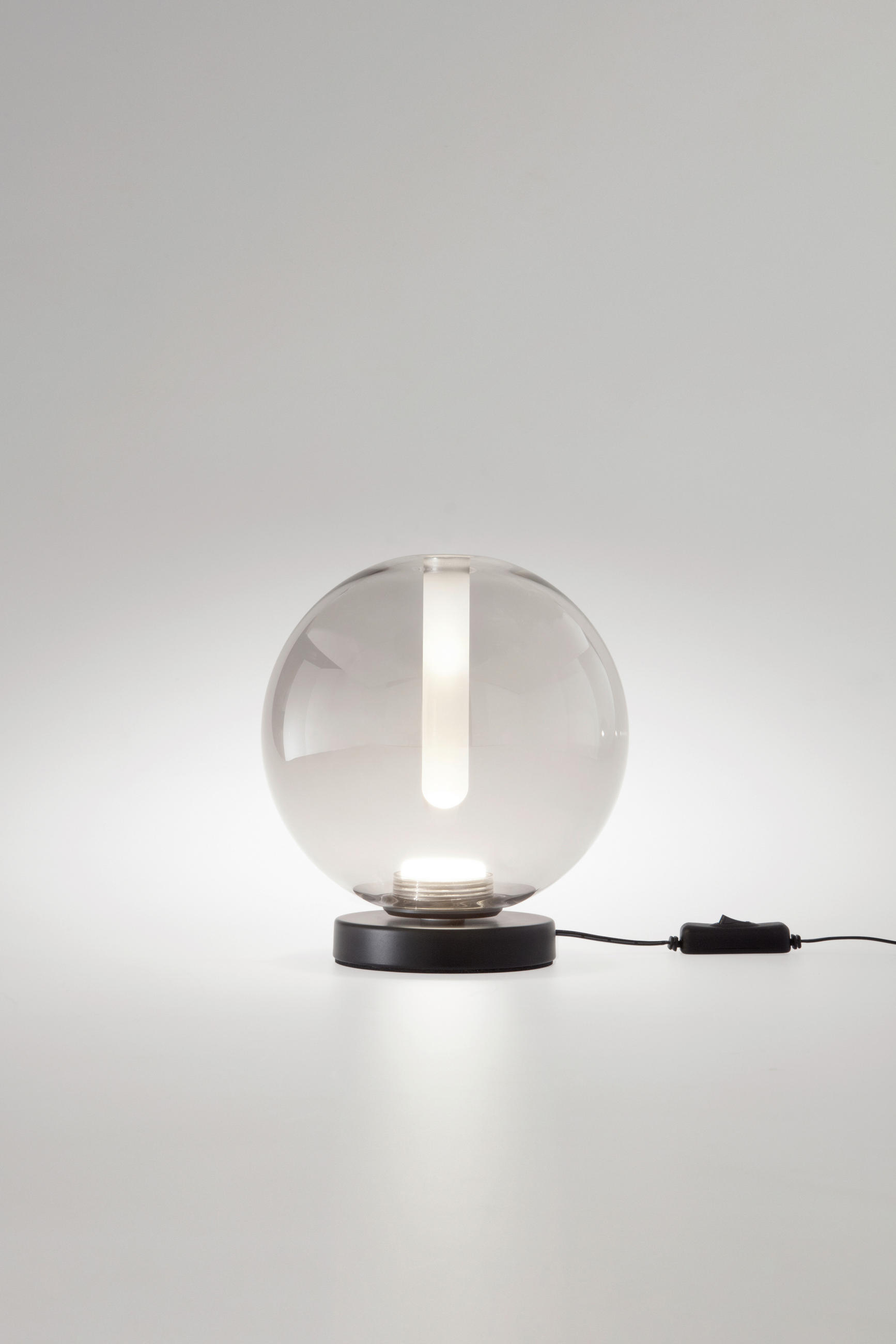 LED-TISCHLEUCHTE Wengen 22/22 cm   - Hellgrau/Schwarz, Trend, Glas/Metall (22/22cm) - Fabas Luce