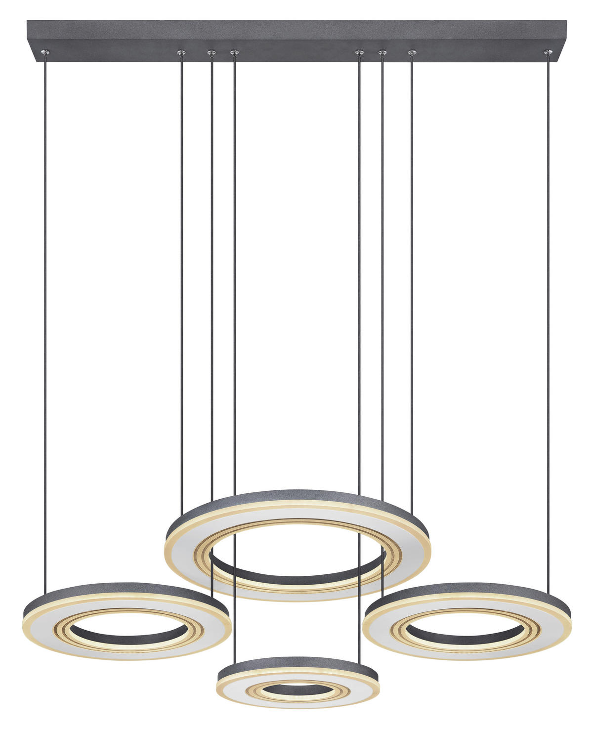 ZÁVESNÉ LED SVIETIDLO, 100/50/120 cm  - čierna/biela, Design, kov/plast (100/50/120cm)
