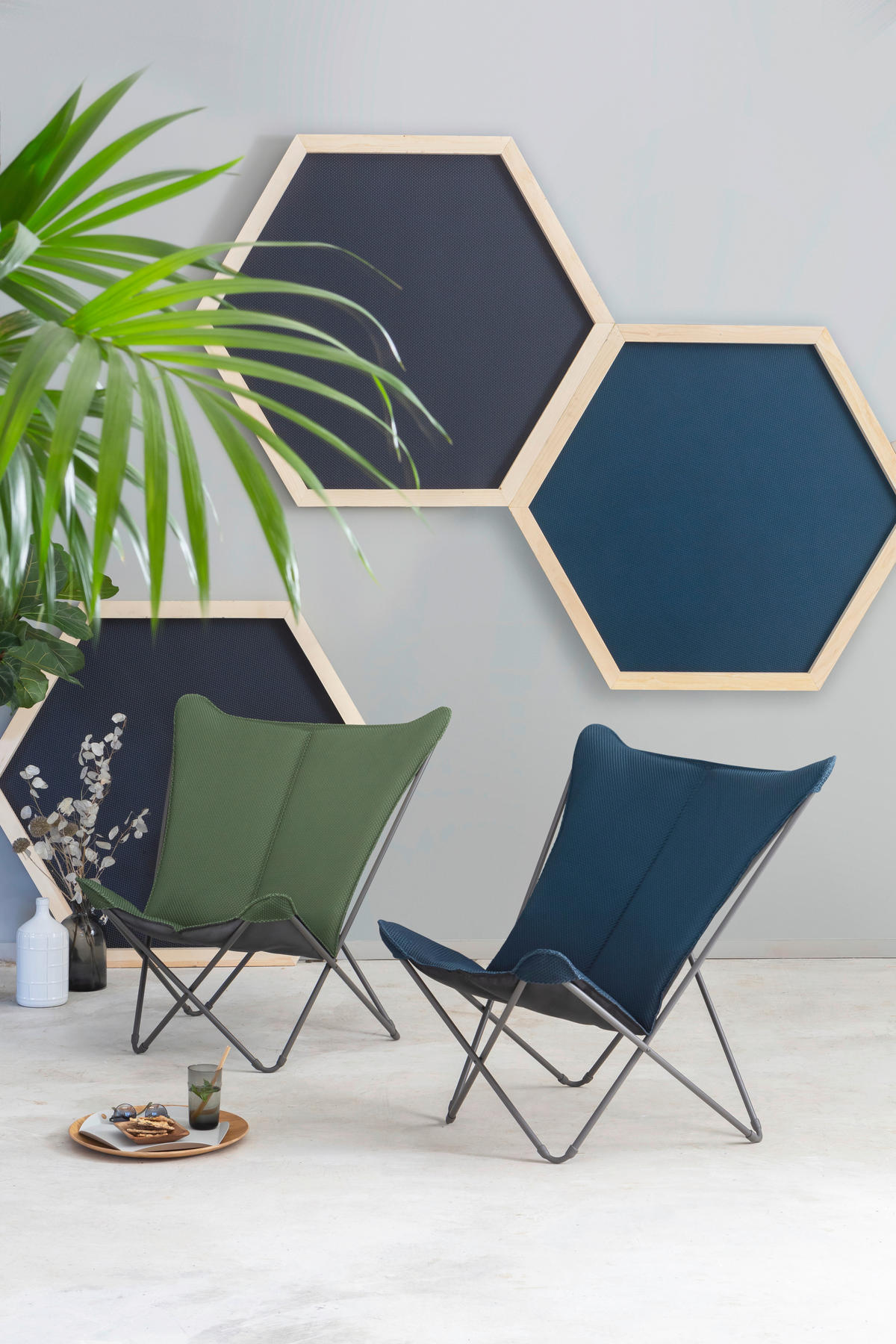 GARTEN-RELAXSESSEL Stahl  - Titanfarben/Olivgrün, Basics, Kunststoff/Metall (91/87/83cm) - Lafuma Mobilier