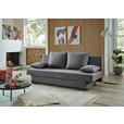SCHLAFSOFA Webstoff Grau Rückenkissen, Armlehnenkissen, Bettkasten, Schlaffunktion, Rücken echt, Liegefläche im Originalstoff  - Schwarz/Grau, KONVENTIONELL, Kunststoff/Textil (190/80/83cm) - Carryhome
