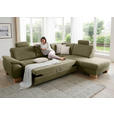 ECKSOFA in Mikrofaser Hellgrün  286/236 cm  - Wildeiche/Beige, Natur, Holz/Textil (286/236cm) - Voleo
