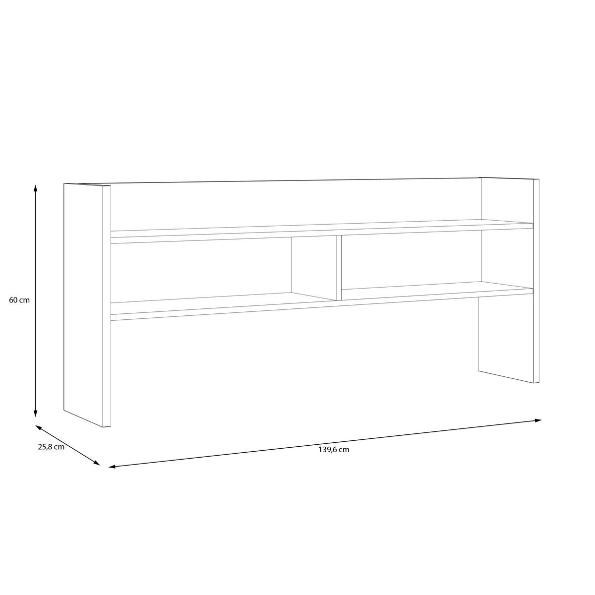 NASTAVEK ZA PISALNO MIZO - bela/hrast artisan, Moderno, leseni material (139,6/60/25,8cm) - Carryhome