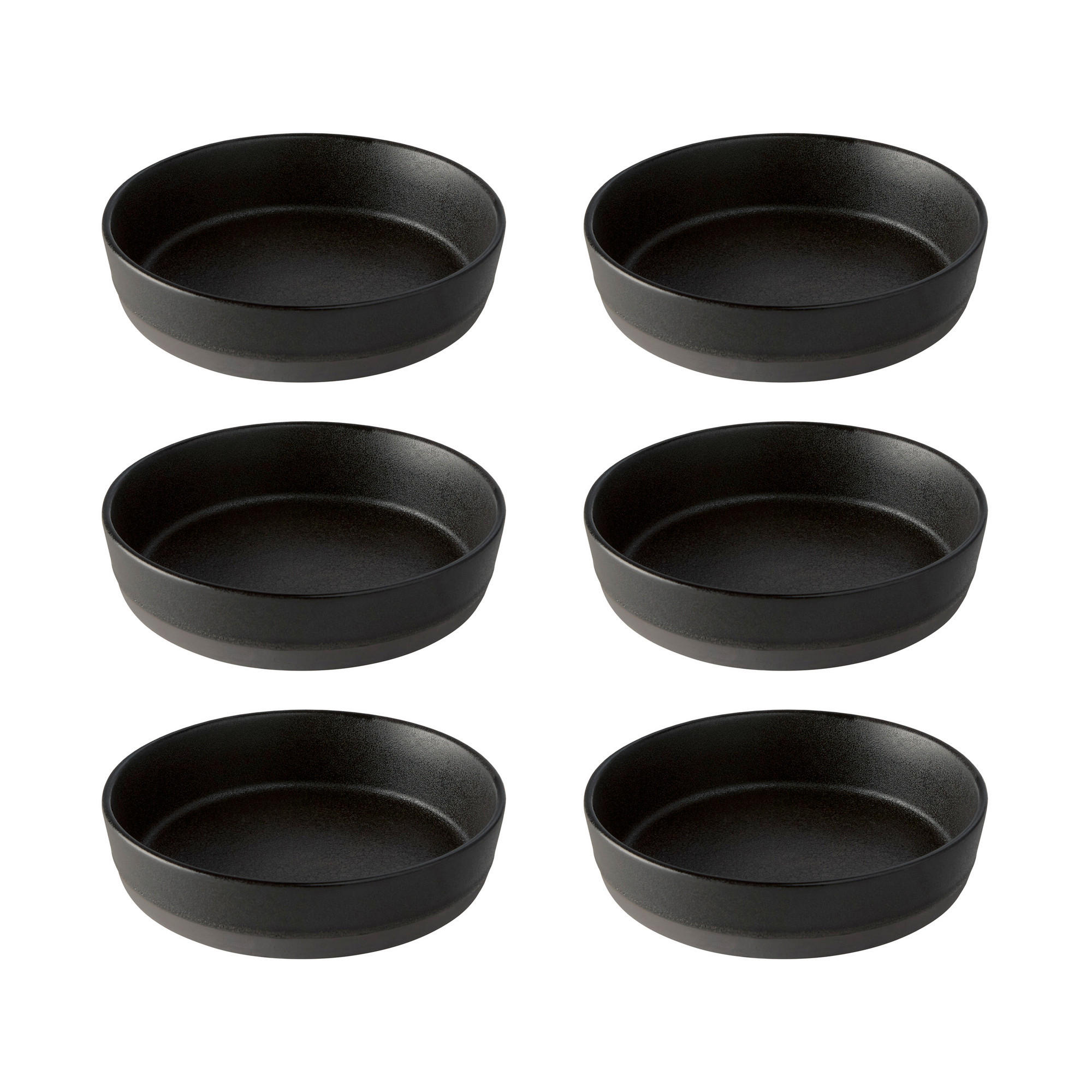 SUPPENTELLERSET Schwarz Hochglanz 6-teilig Steinzeug RAW  - Schwarz Hochglanz, Basics, Keramik (19,4/4,5cm) - Aida