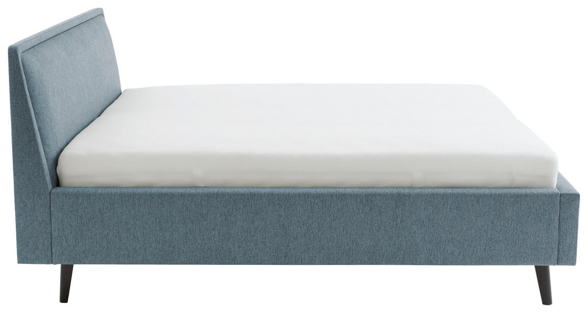 POLSTERBETT FRIEDA Bettkasten, Lattenroste 180/200 cm  in Blau  - Blau/Schwarz, KONVENTIONELL, Holz/Textil (180/200cm) - Livetastic