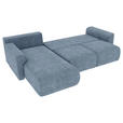 ECKSOFA in Samt Blau  - Chromfarben/Blau, KONVENTIONELL, Kunststoff/Textil (195/293cm) - Carryhome