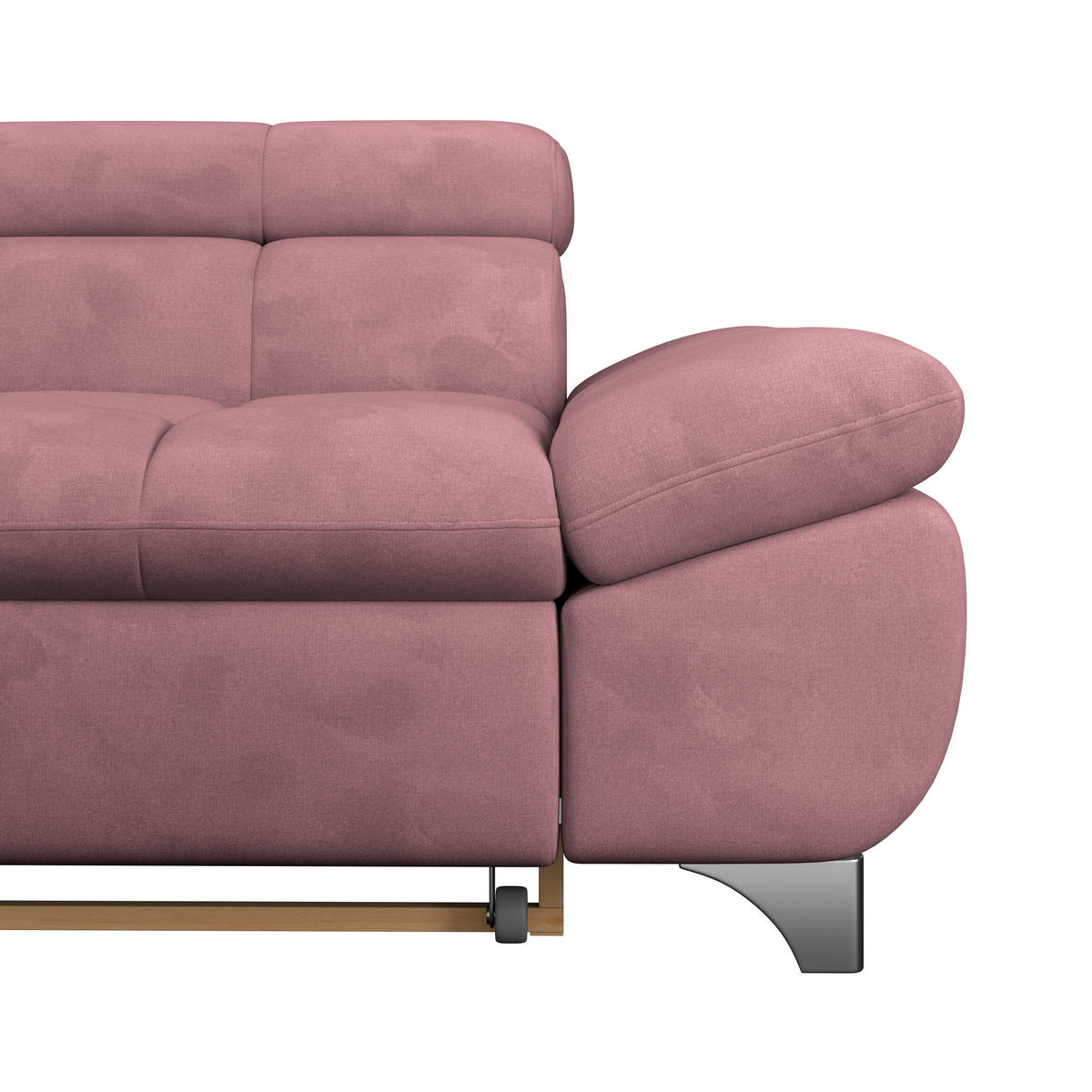 ECKSOFA Rosa Chenille  - Chromfarben/Rosa, KONVENTIONELL, Textil/Metall (234/312cm) - Livetastic