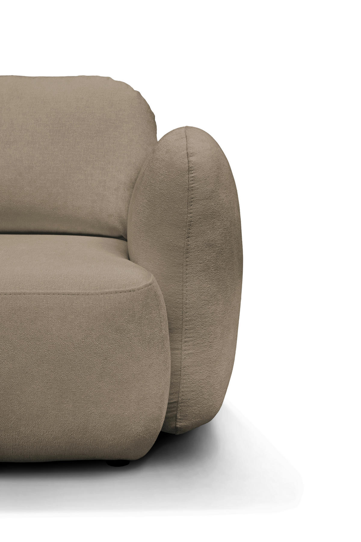 ECKSOFA VELU Beige Chenille  - Beige/Schwarz, Design, Textil (175cm) - MID.YOU