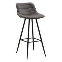 BARHOCKER-SET Mikrofaser Anthrazit gastro- und objekttauglich  - Anthrazit/Schwarz, LIFESTYLE, Textil/Metall (49/101/43cm) - MID.YOU