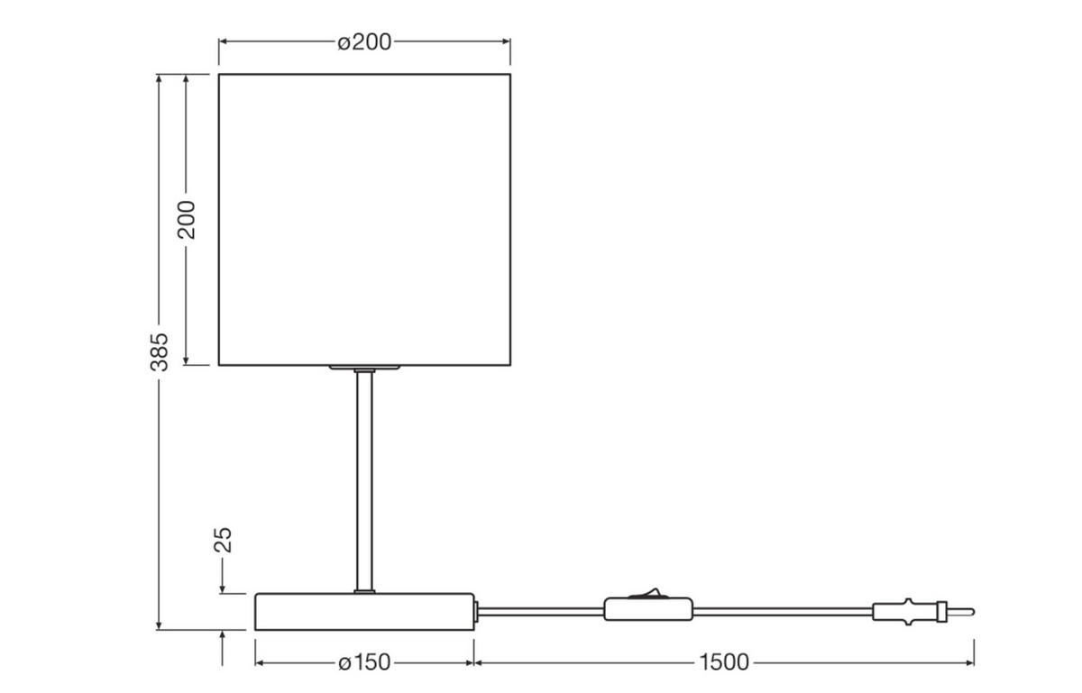 TISCHLEUCHTE 20/38,5 cm   - Braun, Natur, Karton/Metall (20/38,5cm) - Osram