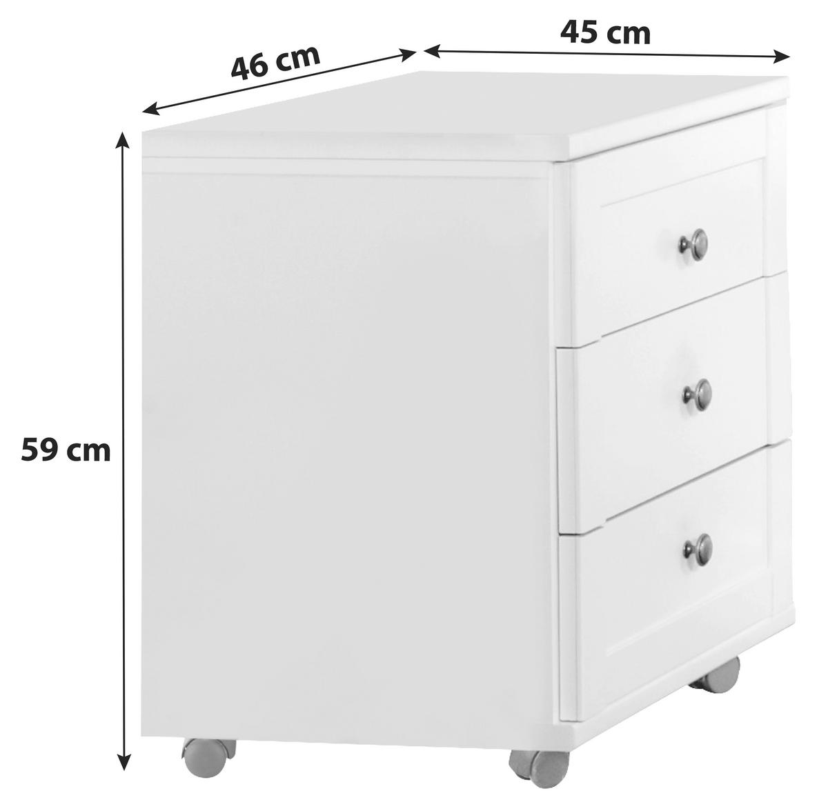 KONTAJNER NA KOLIESKACH, 46/59/45 cm - farba zinku/biela, Lifestyle, kov/kompozitné drevo (46/59/45cm) - Livetastic