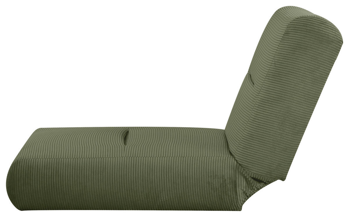 SCHLAFSESSEL in Cord Olivgrün  - vert olive, Design, textile (81/88/160cm) - Livetastic