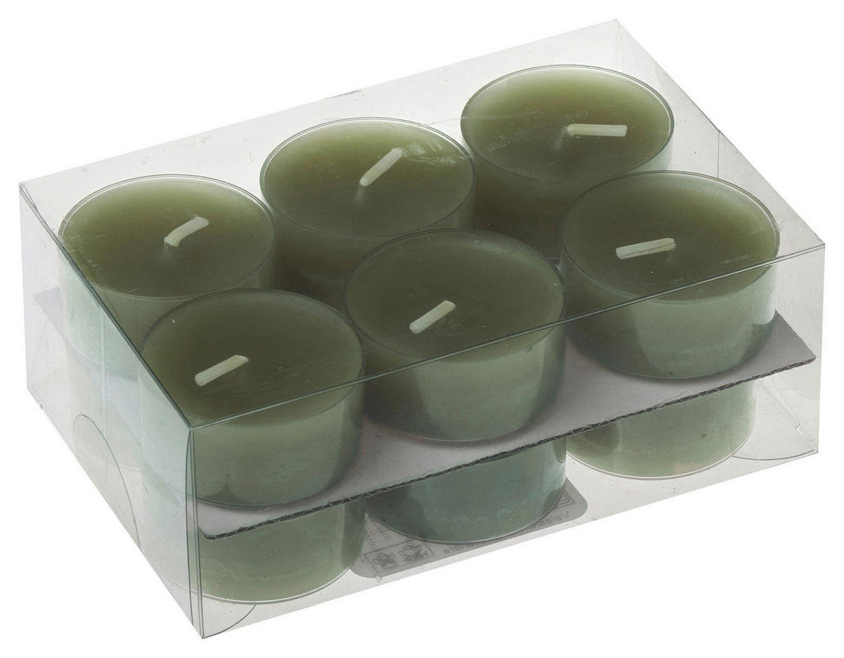 TEELICHT 12 Stück  - Grün, Basics (3,8/1,8cm) - Steinhart