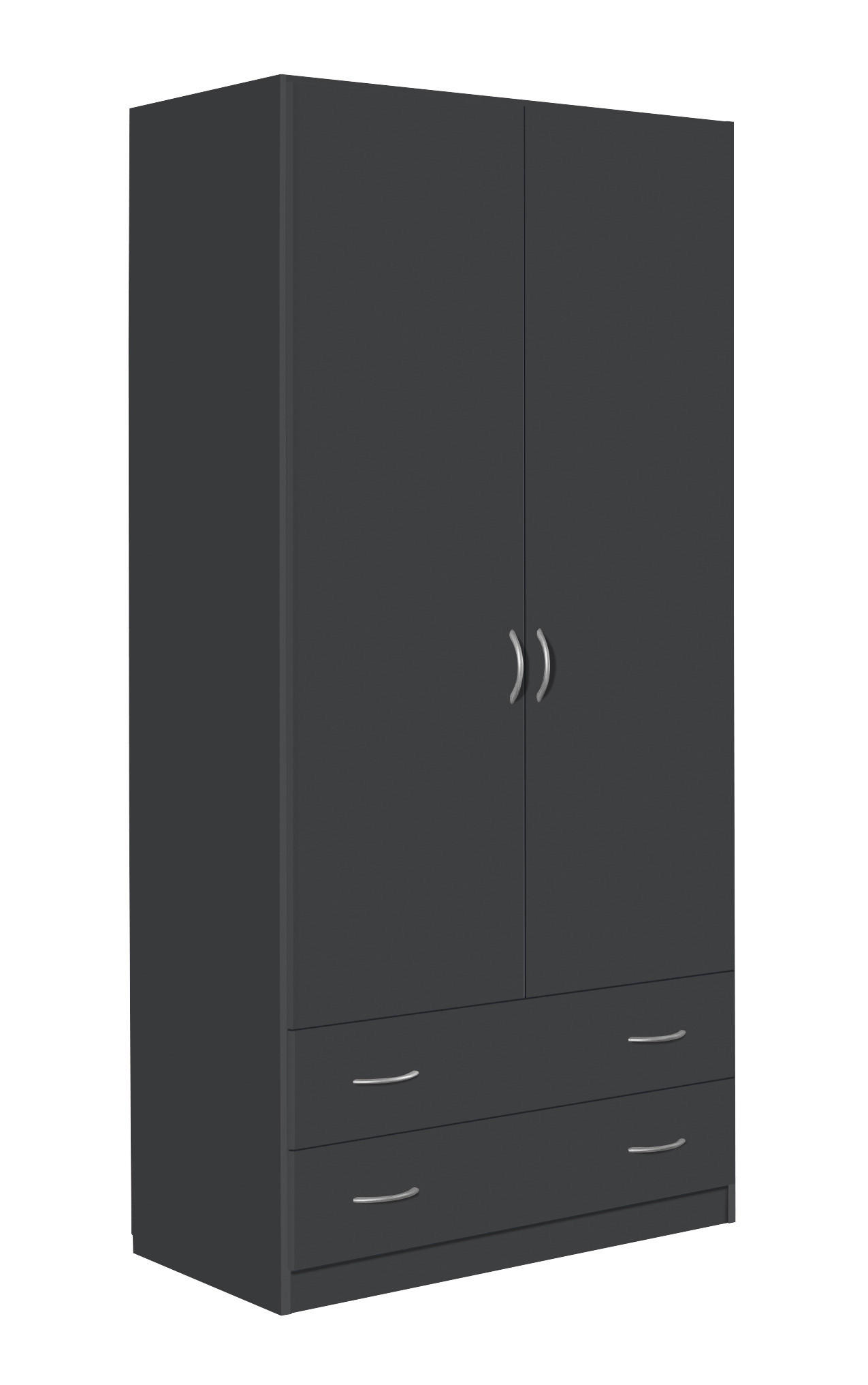 DREHTÜRENSCHRANK Grau  - Silberfarben/Grau, Design, Holzwerkstoff/Metall (91/197/54cm) - Boxxx