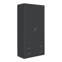 DREHTÜRENSCHRANK 91/197/54 cm,  in Grau, 2 Tür(en)  - Silberfarben/Grau, Design, Holzwerkstoff/Metall (91/197/54cm) - Boxxx