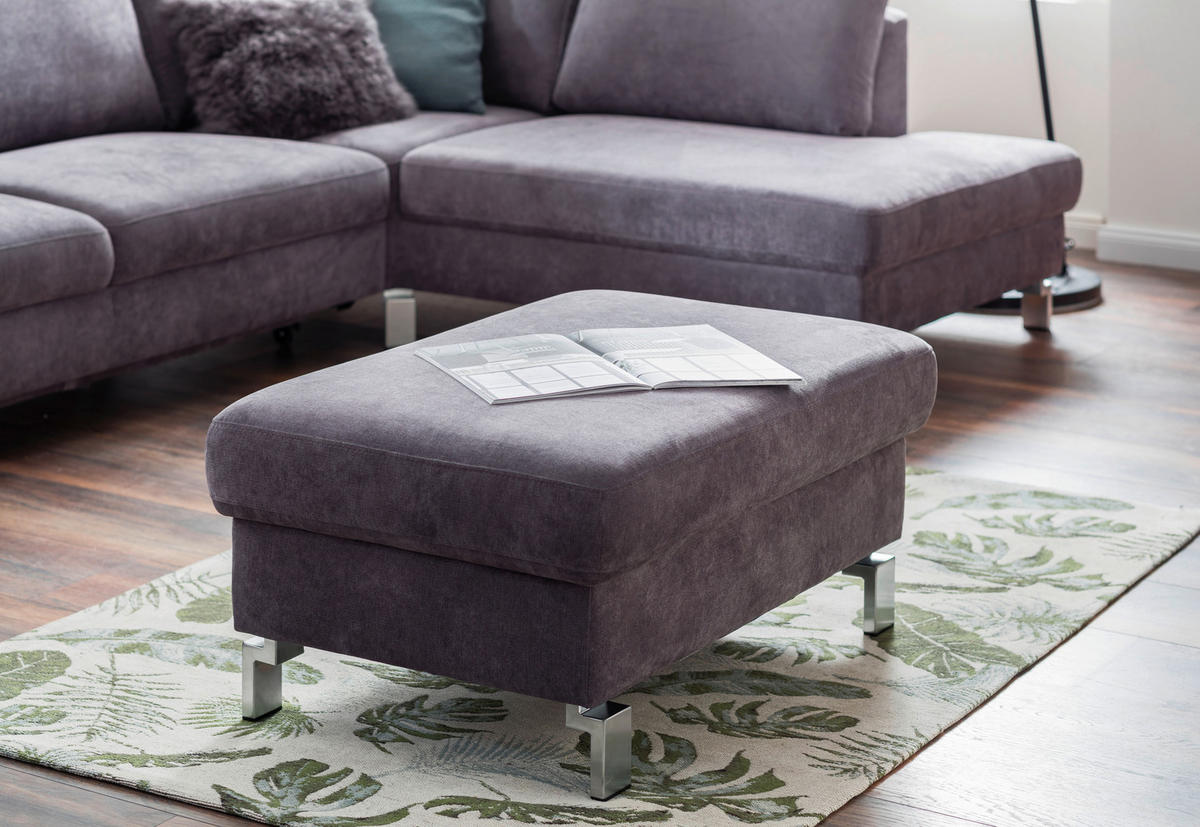 SAROKKANAPÉ textil sötétszürke  - krómszínű/sötétszürke, Design, textil/fém (281/200cm) - Pure Home Lifestyle