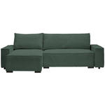 ECKSOFA in Cord, Webstoff Grün  - Schwarz/Grün, MODERN, Holz/Textil (157/265cm) - Carryhome