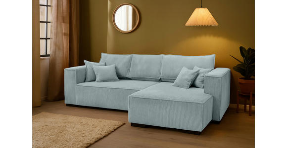 ECKSOFA Grau Cord  - Braun/Grau, KONVENTIONELL, Holz/Textil (230/190cm) - Carryhome