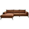ECKSOFA Braun Webstoff  - Schwarz/Braun, Design, Textil/Metall (187/298cm) - Stylife
