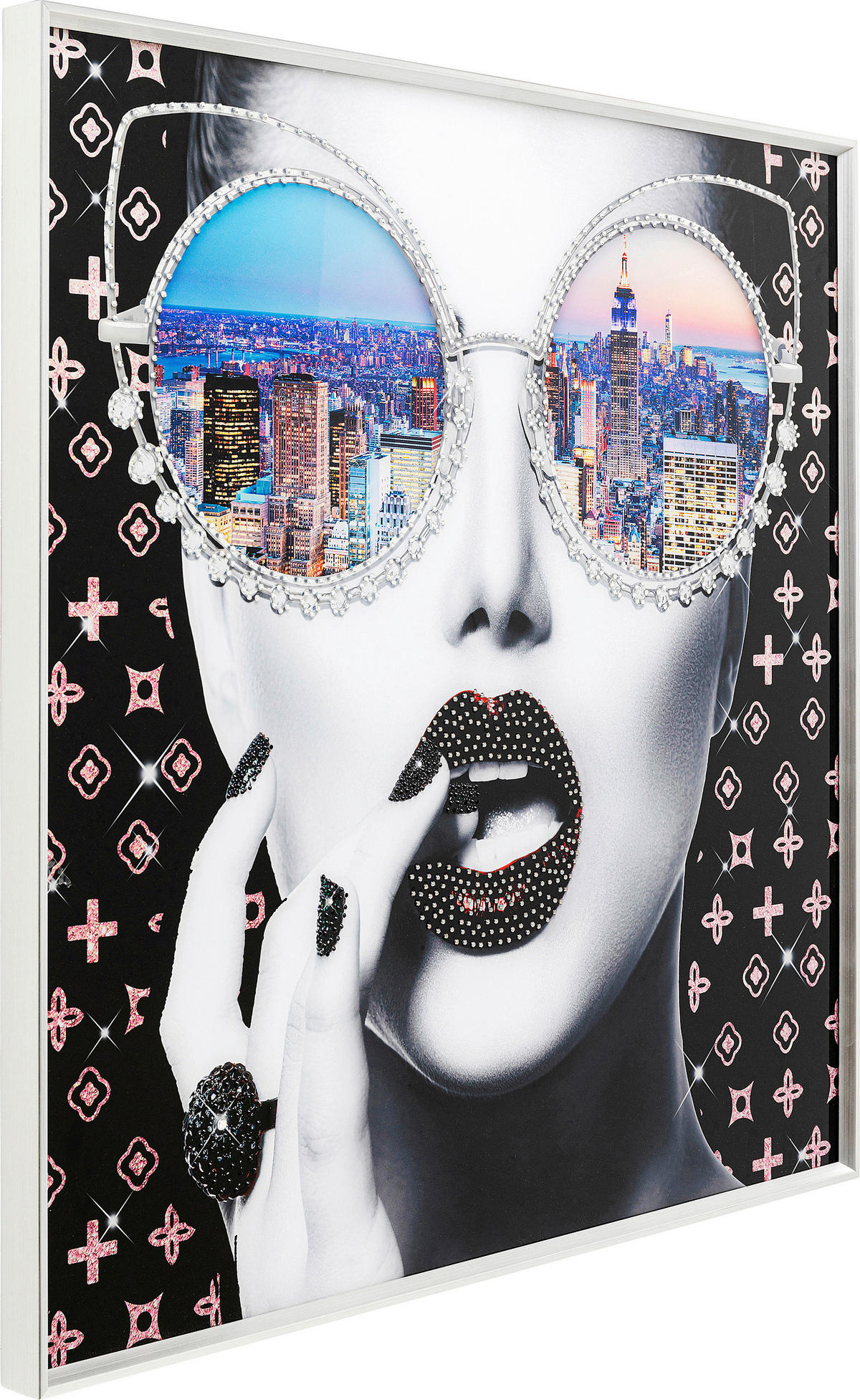 GLASBILD  - Silberfarben/Multicolor, Design, Glas/Papier (80/80/4cm) - Kare-Design