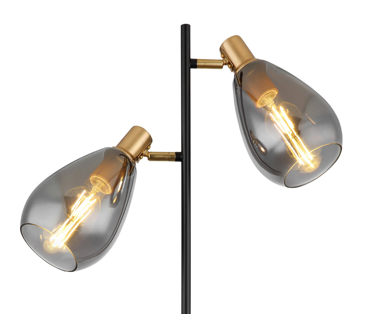 STEHLEUCHTE - Messingfarben/Schwarz, Design, Glas/Metall (34/25/160cm) - Globo