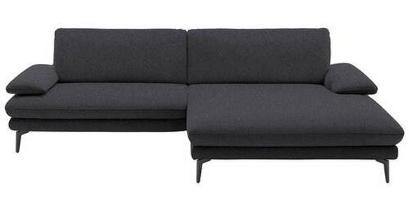 ECKSOFA in Webstoff Anthrazit  - Anthrazit/Schwarz, Design, Textil/Metall (284/184cm) - Dieter Knoll