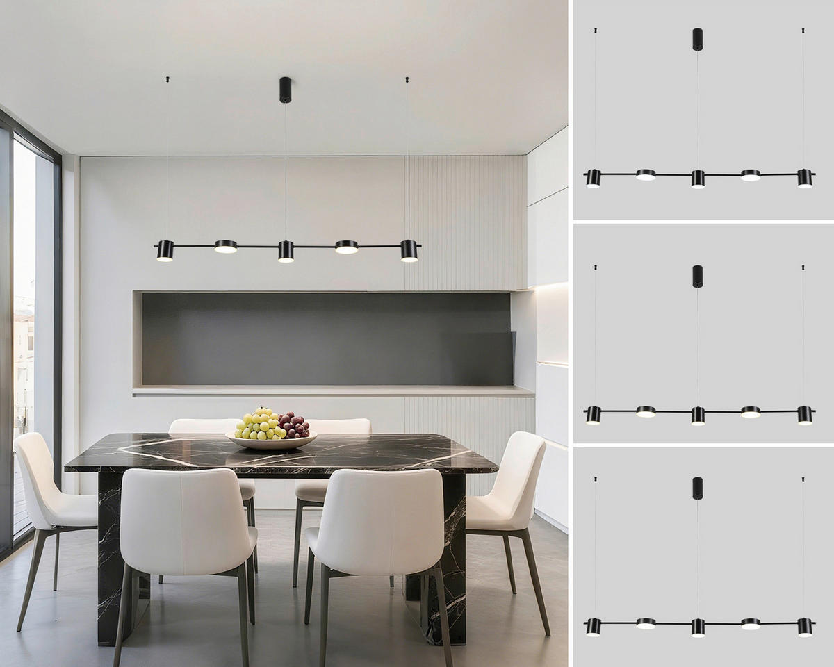 HÄNGELEUCHTE 117,6/9,8/100 cm  - Schwarz, Design, Kunststoff/Metall (117,6/9,8/100cm) - Collet's Monde