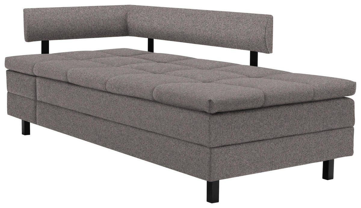 LIEGE in Flachgewebe Grau  - Schwarz/Grau, MODERN, Textil/Metall (208/77/98cm) - Joka