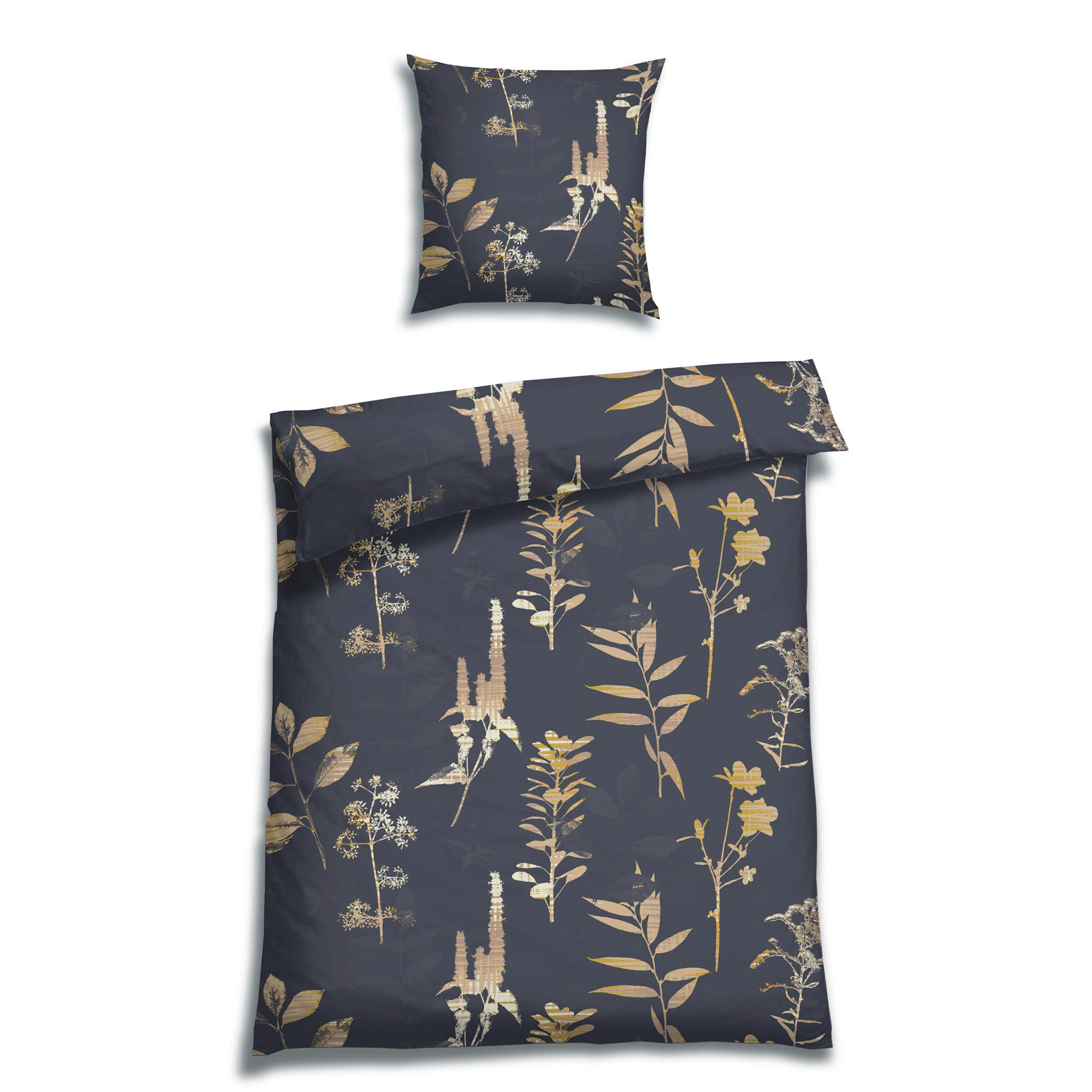 BETTWÄSCHE 2-teilig Satin 155/220 cm  - Dunkelblau, Basics, Textil (155/220cm) - Florella
