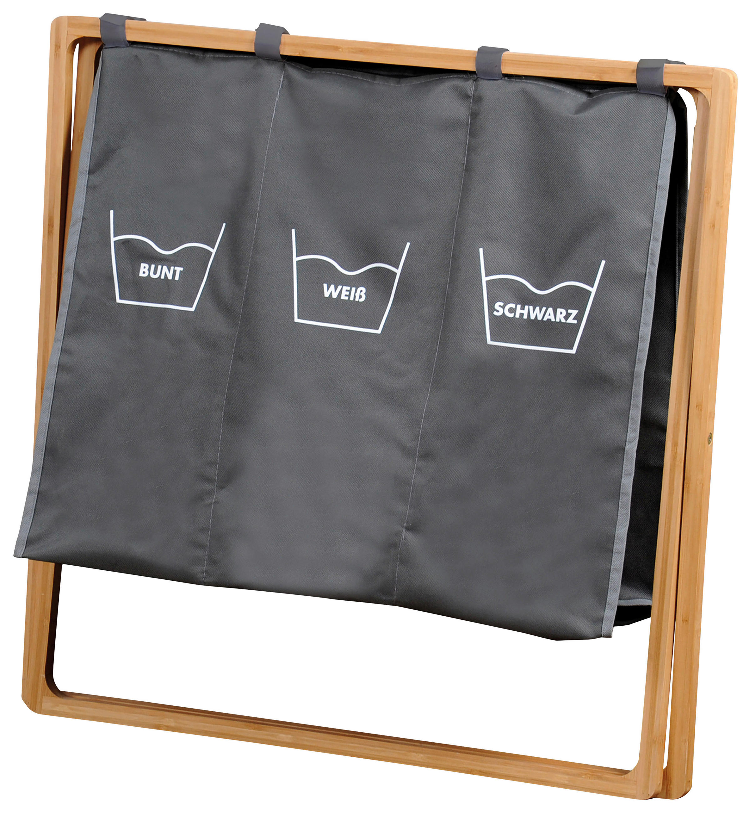 WÄSCHESACK - Grau, MODERN, Holz/Kunststoff (63/38/57cm) - Kesper