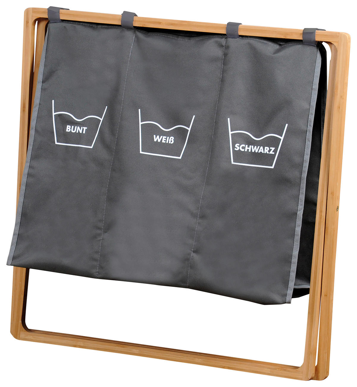 WÄSCHESACK - Grau, MODERN, Holz/Kunststoff (63/38/57cm) - Kesper