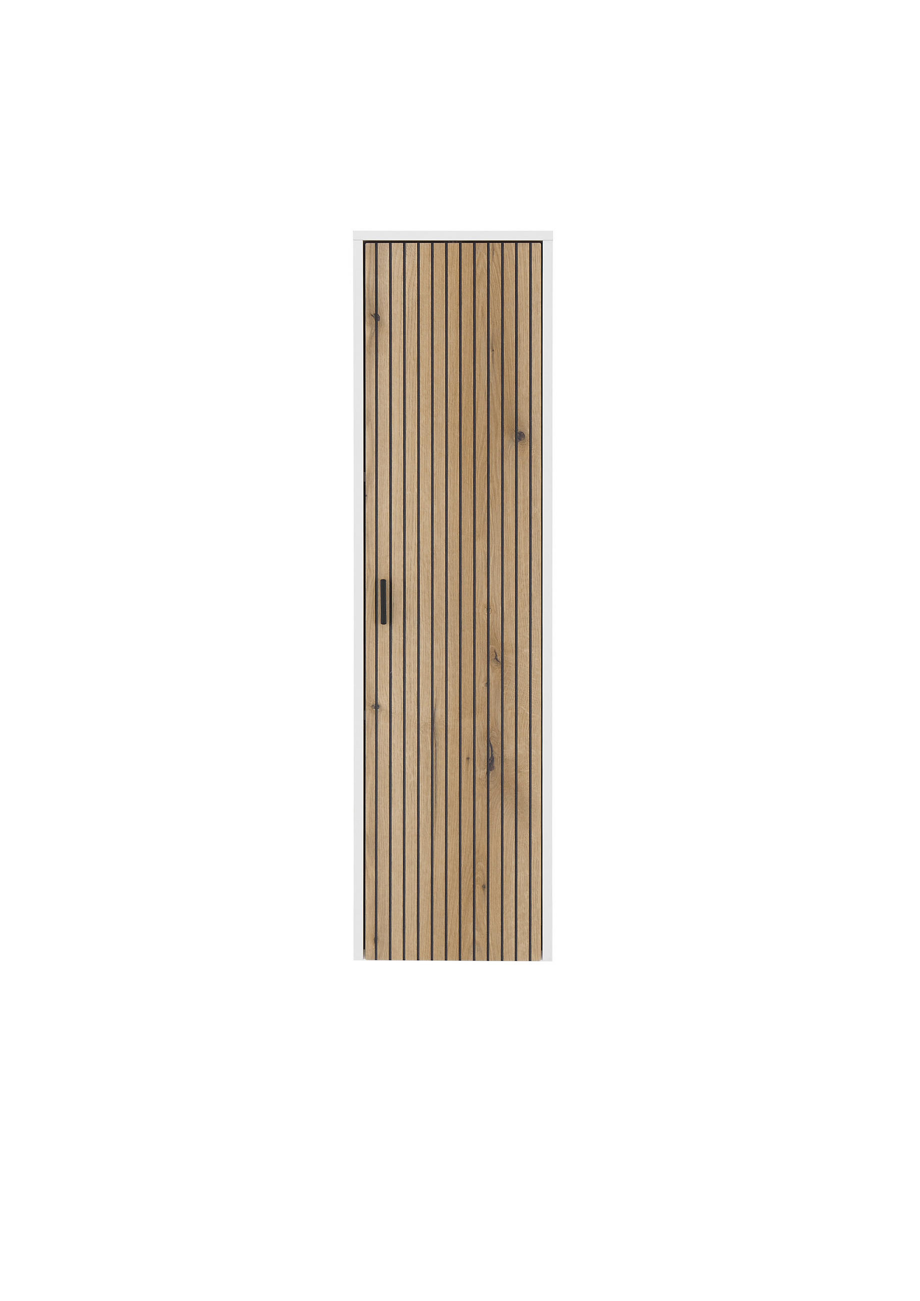 HÄNGEELEMENT Weiß, Eichefarben  - Eichefarben/Schwarz, Design, Holzwerkstoff/Metall (33/120/30cm) - MID.YOU
