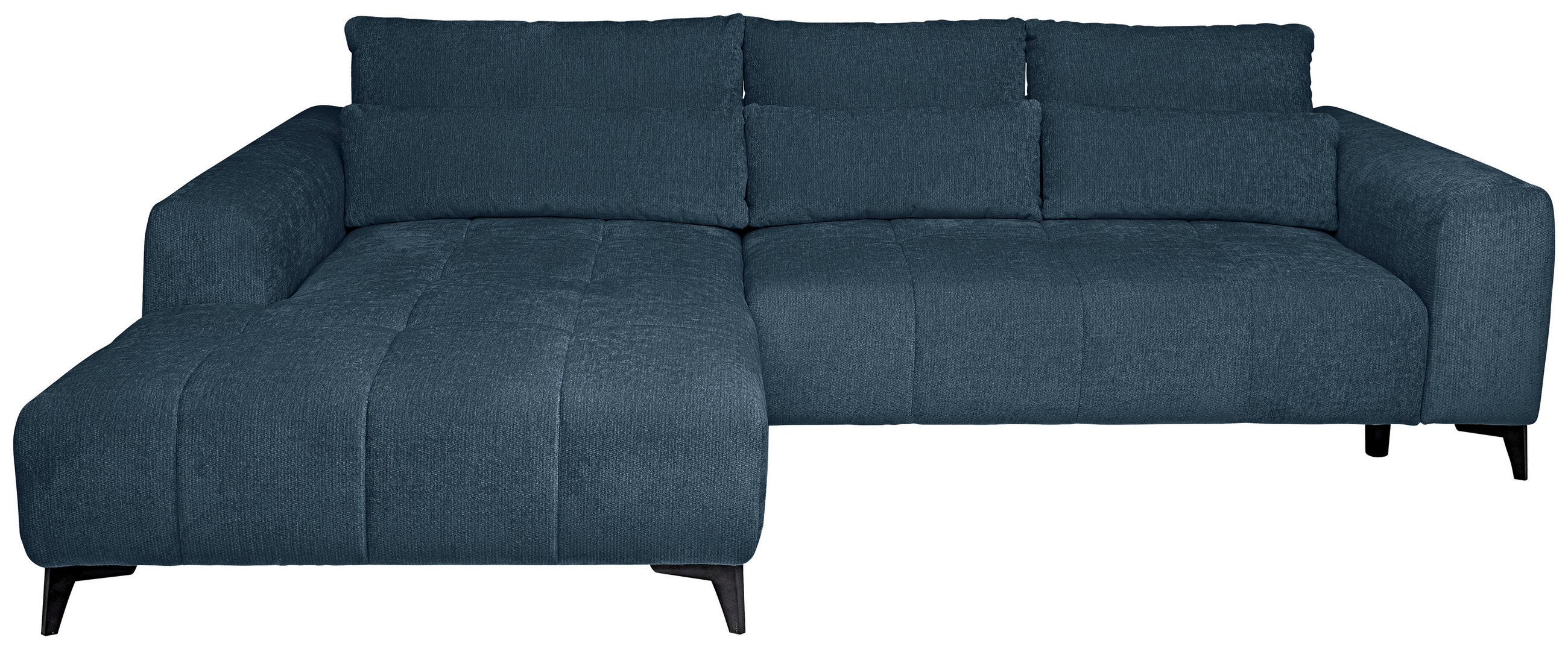 HÖRNSOFFA i chenille blå  - blå/svart, Klassisk, textil/plast (222/279cm) - MID.YOU