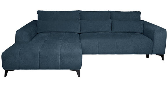 ECKSOFA  in Chenille Blau  222/279 cm  - Blau/Schwarz, KONVENTIONELL, Kunststoff/Textil (222/279cm) - Hom`in