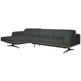 ECKSOFA BORGO - Eichefarben/Schwarz, Design, Leder/Holz (163/305cm) - Novel
