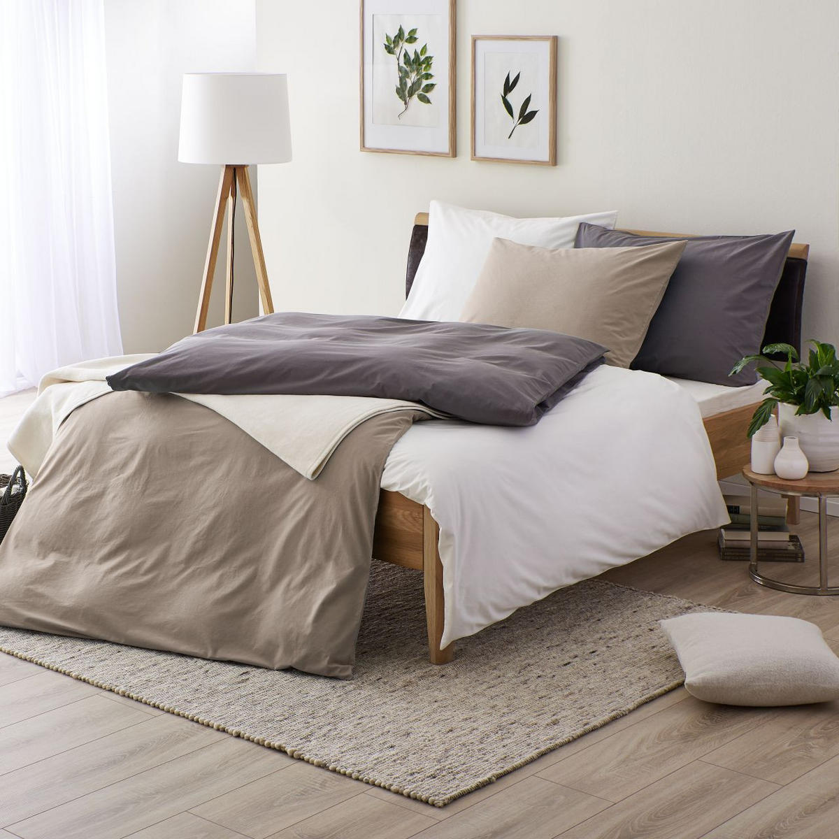 KOPFKISSENBEZUG Uno 65/100 cm  - Anthrazit, Basics, Textil (65/100cm) - Dieter Knoll