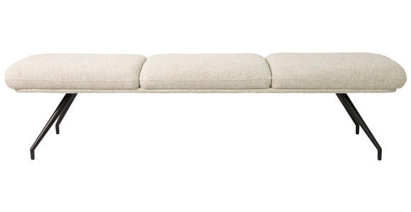 SITZBANK 200/49,5/50 cm Webstoff Schwarz, Beige  - Beige/Schwarz, Design, Textil/Metall (200/49,5/50cm) - Dieter Knoll