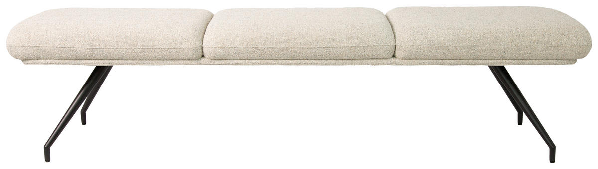 SITZBANK 200/49,5/50 cm Webstoff Schwarz, Beige  - Beige/Schwarz, Design, Textil/Metall (200/49,5/50cm) - Dieter Knoll