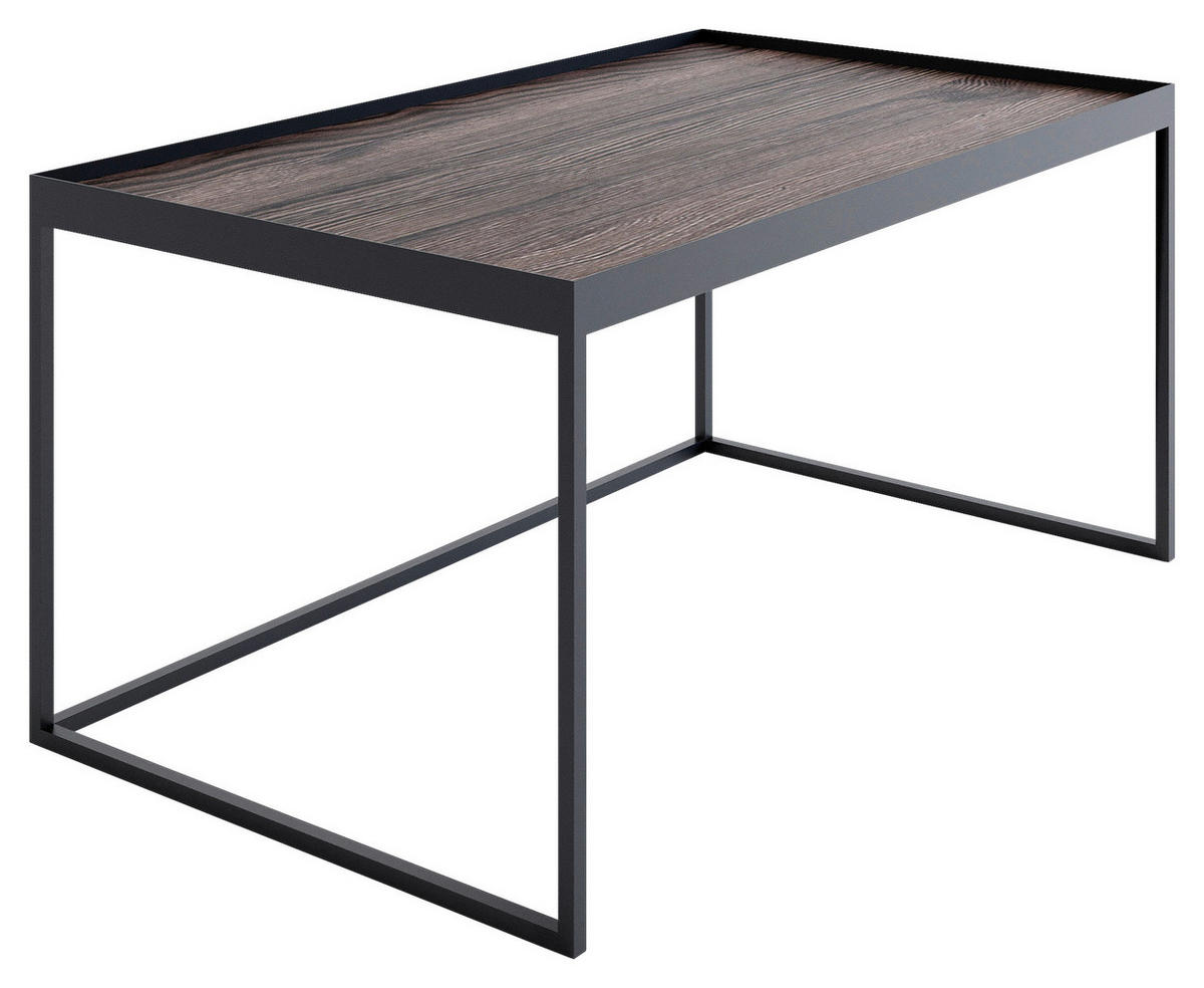 COUCHTISCH in Holz, Metall 100/60/39 cm  - Eichefarben/Schwarz, Design, Holz/Metall (100/60/39cm) - Novel