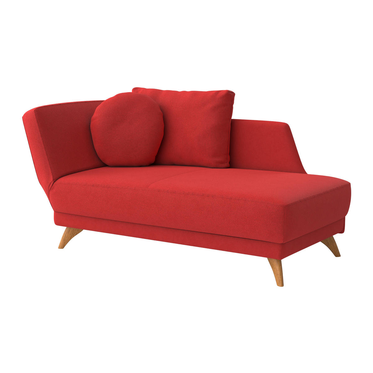 RÉCAMIERE in Flachgewebe Rot  - Eichefarben/Rot, Modern, Holz/Textil (205/74/94cm) - Bali