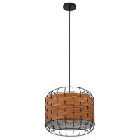 HÄNGELEUCHTE 35/35/120 cm  - Schwarz/Braun, KONVENTIONELL, Kunststoff/Metall (35/35/120cm) - Globo