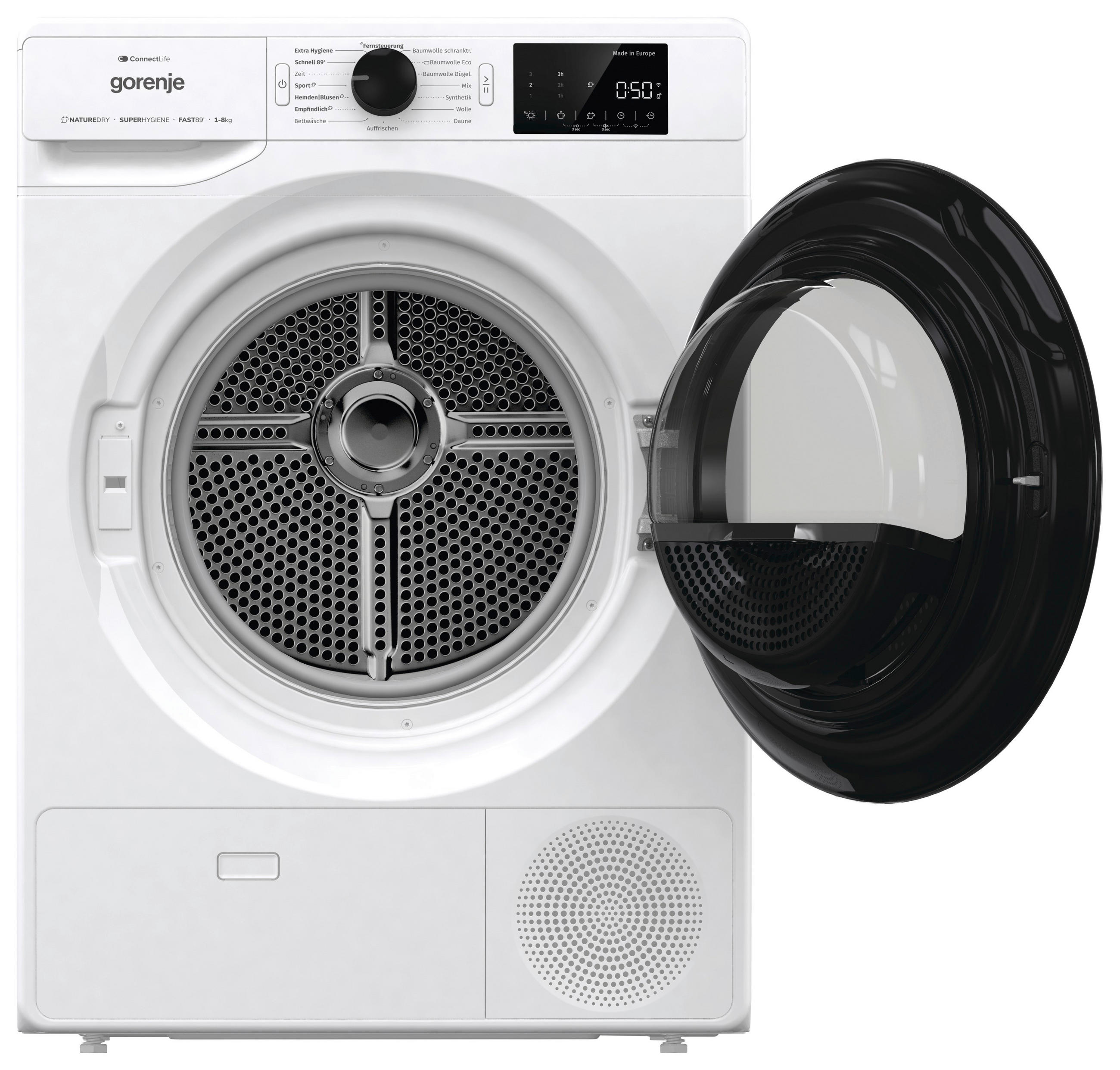 WÄRMEPUMPENTROCKNER DPNE82/GN  - Weiß, MODERN, Glas/Kunststoff (60/85/62,5cm) - Gorenje