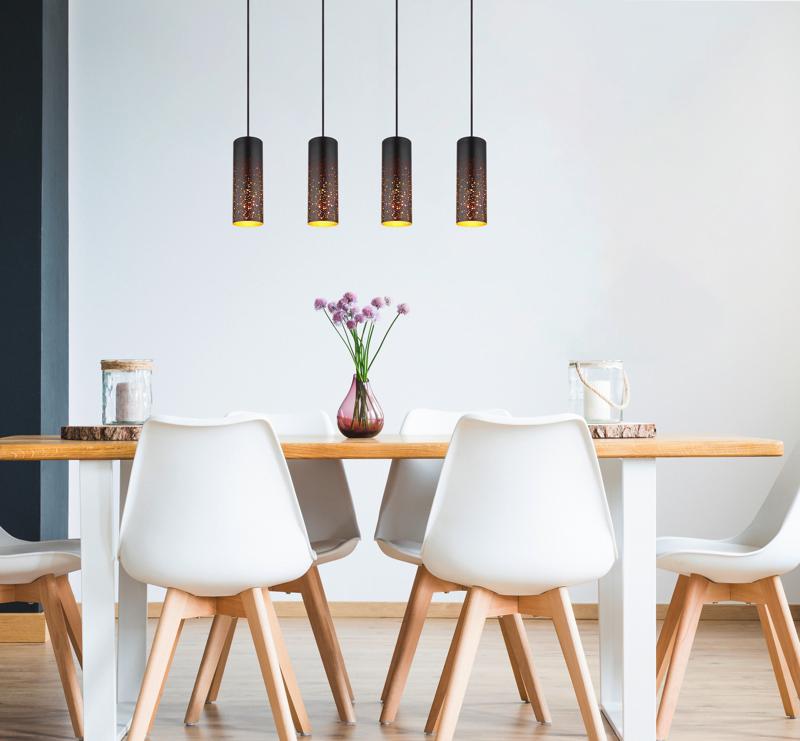 HÄNGELEUCHTE 80/10/150 cm   - Goldfarben/Schwarz, Design, Metall (80/10/150cm) - Globo