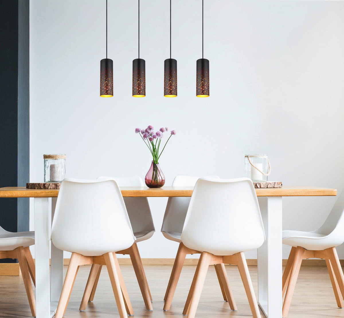 HÄNGELEUCHTE 80/10/150 cm    - Goldfarben/Schwarz, Design, Metall (80/10/150cm) - Globo
