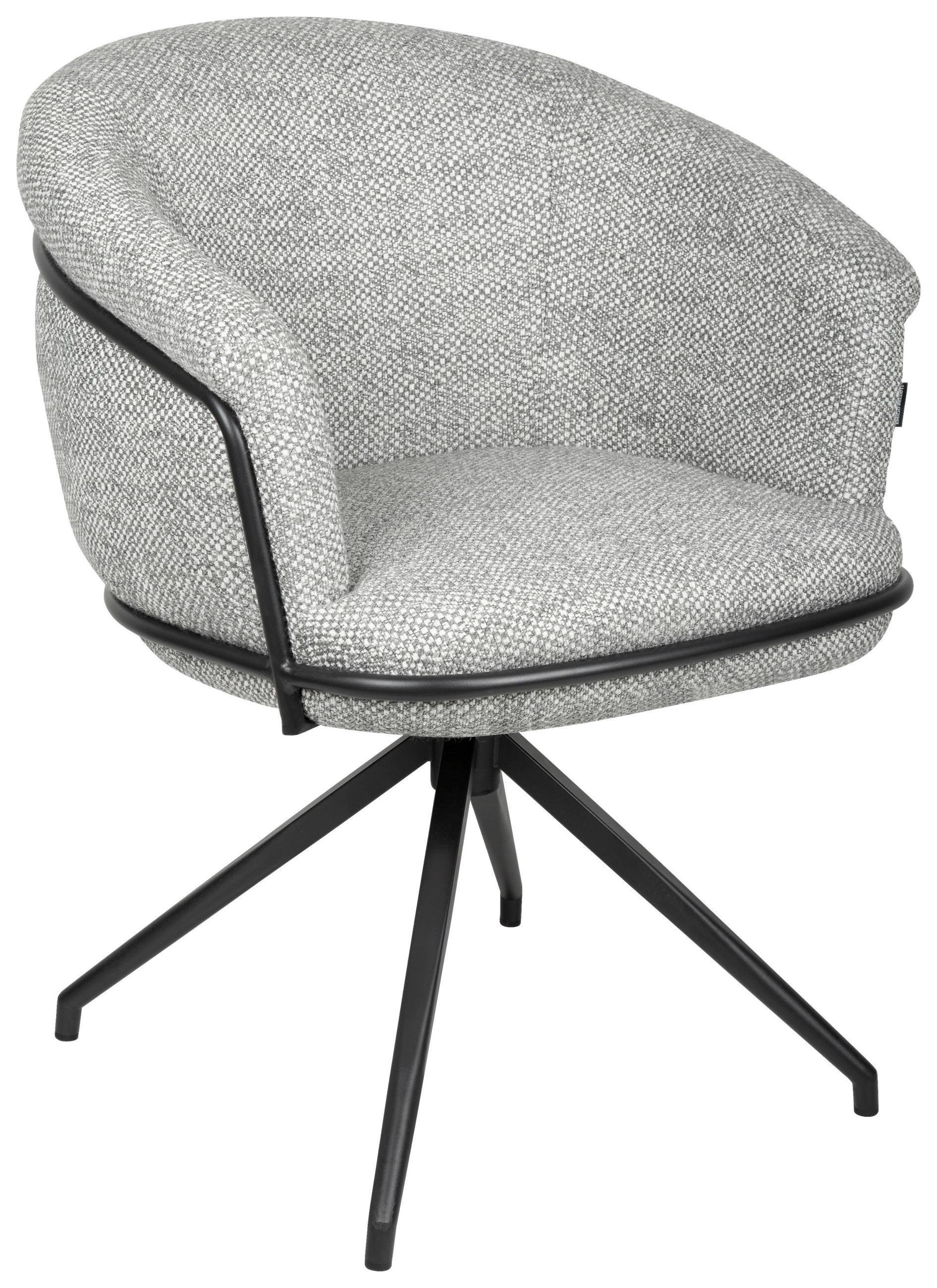 ARMLEHNSTUHL  in Eisen Bouclé  - Schwarz/Grau, Design, Textil/Metall (65/80.5/65cm) - Emilio Belluti