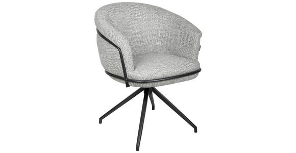 ARMLEHNSTUHL  in Eisen Bouclé  - Schwarz/Grau, Design, Textil/Metall (65/80.5/65cm) - Emilio Belluti